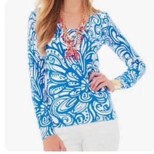 Lilly Pulitzer Adelaide V Neck Paisley Sweater